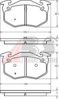 Комплект тормозных колодок A.B.S. P 68 018