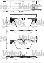 Комплект тормозных колодок VALEO 601311