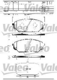Комплект тормозных колодок VALEO 601308