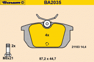 Комплект тормозных колодок BARUM BA2035
