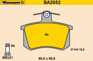 Комплект тормозных колодок BARUM BA2052