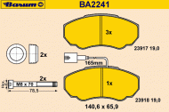 Комплект тормозных колодок BARUM BA2241