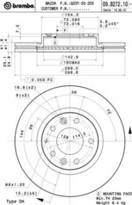 Тормозной диск BREMBO 09.B272.10