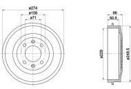 Тормозный барабан HELLA 8DT 355 301-231