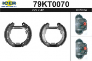 Комлект тормозных накладок ICER 79KT0070