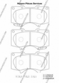 Комплект тормозных колодок NPS T360A117