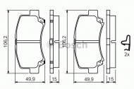 Комплект тормозных колодок BOSCH 0 986 424 626