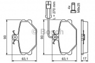 Комплект тормозных колодок BOSCH 0 986 491 050