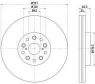 Тормозной диск HELLA PAGID 8DD 355 116-921
