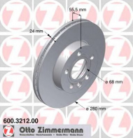 Тормозной диск ZIMMERMANN 600.3212.00