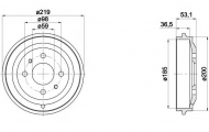 Тормозный барабан HELLA 8DT 355 301-431