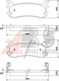 Комплект тормозных колодок A.B.S. 36927