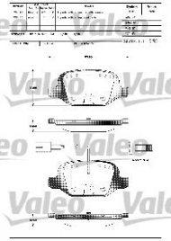 Комплект тормозных колодок VALEO 601303