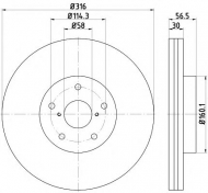 Тормозной диск HELLA PAGID 8DD 355 116-361