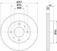 Тормозной диск HELLA PAGID 8DD 355 102-651
