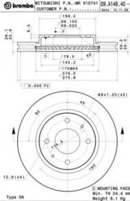 Тормозной диск BREMBO 09.A148.40