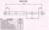 Газовая пружина KLOKKERHOLM 34517120