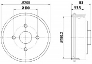 Тормозный барабан HELLA 8DT 355 302-231