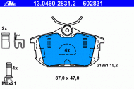 Комплект тормозных колодок ATE 13.0460-2831.2