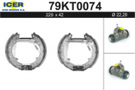 Комлект тормозных накладок ICER 79KT0074