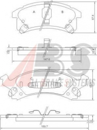Комплект тормозных колодок A.B.S. 38673
