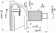 Шарнирный комплект OPEN PARTS CVJ5433.10