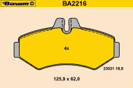 Комплект тормозных колодок BARUM BA2216