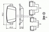 Комплект тормозных колодок BOSCH 0 986 494 214