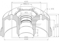 Тормозный барабан PE Automotive 016.519-00A