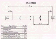Газовая пружина KLOKKERHOLM 35417100
