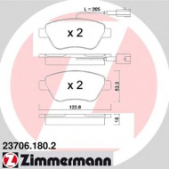 Комплект тормозных колодок ZIMMERMANN 23706.180.2
