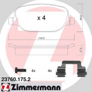 Комплект тормозных колодок ZIMMERMANN 23760.175.2