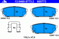 Комплект тормозных колодок ATE 13.0460-5773.2