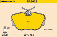 Комплект тормозных колодок BARUM BA2026