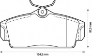 Комплект тормозных колодок BENDIX 572422B