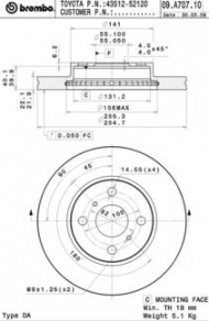 Тормозной диск BREMBO 09.A707.10
