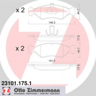 Комплект тормозных колодок ZIMMERMANN 23101.175.1