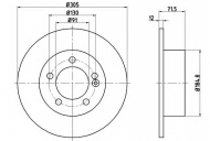 Тормозной диск HELLA 8DD 355 117-141