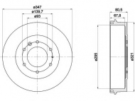 Тормозный барабан HELLA 8DT 355 301-831