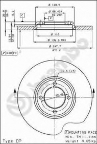Тормозной диск BREMBO 08.2275.10