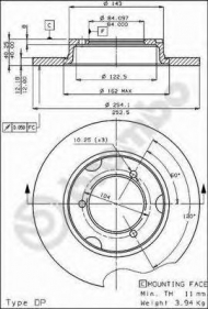 Тормозной диск BREMBO 08.2284.10