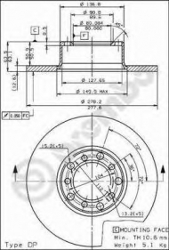 Тормозной диск BREMBO 08.3189.20