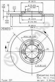 Тормозной диск BREMBO 08.4251.10