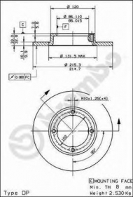Тормозной диск BREMBO 08.5026.10