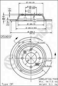 Тормозной диск BREMBO 08.5037.10