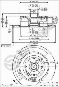 Тормозной диск BREMBO 08.5309.10
