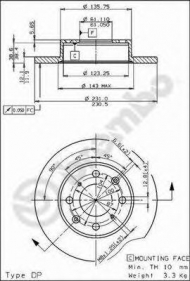 Тормозной диск BREMBO 08.5545.10