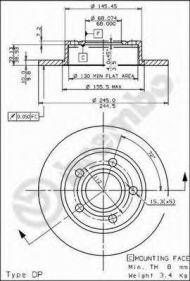 Тормозной диск BREMBO 08.5775.11