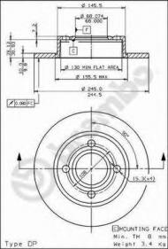 Тормозной диск BREMBO 08.5775.20