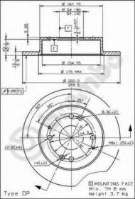 Тормозной диск BREMBO 08.5803.10